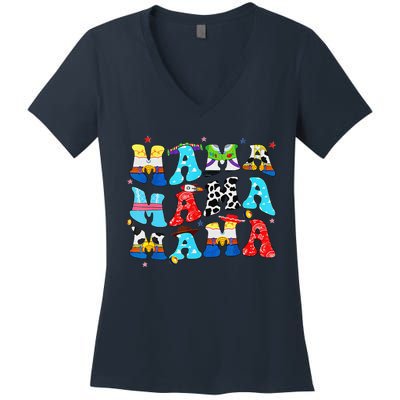 Toy Funny Story Mama Boy Mom MotherS Day Women's V-Neck T-Shirt