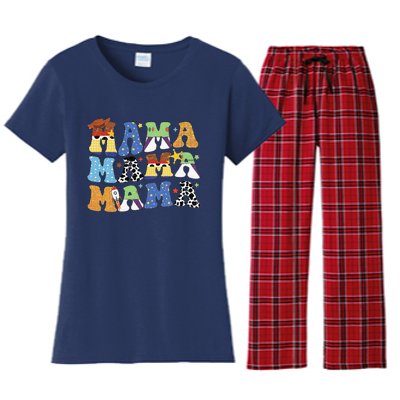 Toy Funny Story Mama Boy Mom Mothers Day Women's Flannel Pajama Set