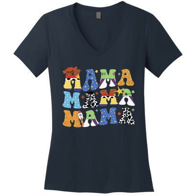 Toy Funny Story Mama Boy Mom Mothers Day Women's V-Neck T-Shirt