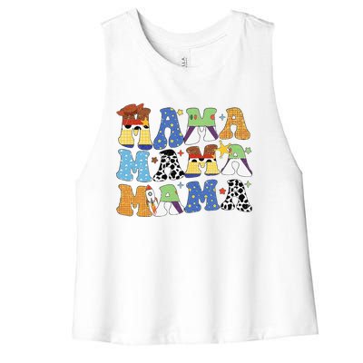 Toy Funny Story Mama Boy Mom Mothers Day Women's Racerback Cropped Tank