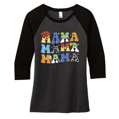 Toy Funny Story Mama Boy Mom Mothers Day Women's Tri-Blend 3/4-Sleeve Raglan Shirt