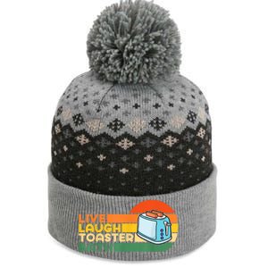 Trendy & Funny Saying Live Laugh Toaster Bath Inspirational The Baniff Cuffed Pom Beanie