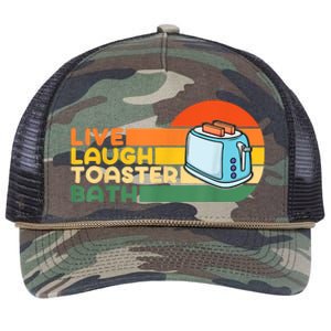 Trendy & Funny Saying Live Laugh Toaster Bath Inspirational Retro Rope Trucker Hat Cap