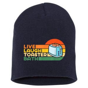 Trendy & Funny Saying Live Laugh Toaster Bath Inspirational Short Acrylic Beanie