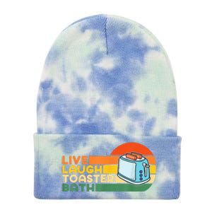 Trendy & Funny Saying Live Laugh Toaster Bath Inspirational Tie Dye 12in Knit Beanie