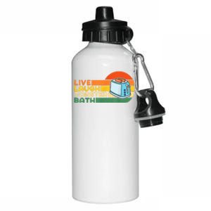 Trendy & Funny Saying Live Laugh Toaster Bath Inspirational Aluminum Water Bottle