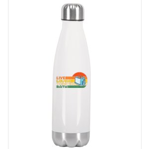 Trendy & Funny Saying Live Laugh Toaster Bath Inspirational Stainless Steel Insulated Water Bottle