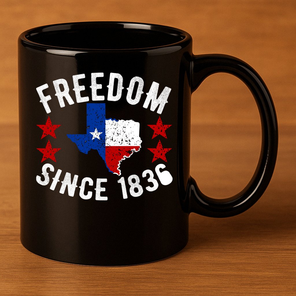 Texas Freedom Since 11oz C Handle Ceramic Mug