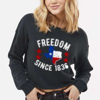 Texas Freedom Since Cropped Pullover Crew