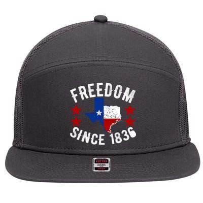 Texas Freedom Since 7 Panel Mesh Trucker Snapback Hat