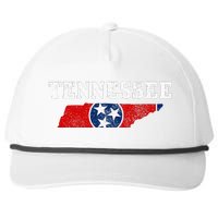 Tennessee Flag State Map Pride Vintage Nashville Tn Snapback Five-Panel Rope Hat