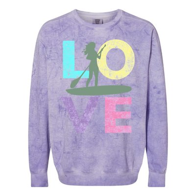 Top Fun Stand Up Paddle Board Love 2 Colorblast Crewneck Sweatshirt