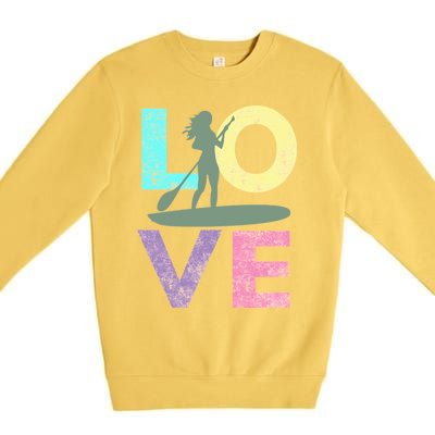 Top Fun Stand Up Paddle Board Love 2 Premium Crewneck Sweatshirt