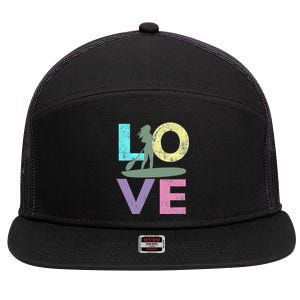 Top Fun Stand Up Paddle Board Love 2 7 Panel Mesh Trucker Snapback Hat