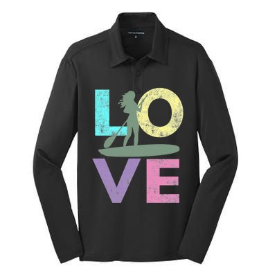 Top Fun Stand Up Paddle Board Love 2 Silk Touch Performance Long Sleeve Polo