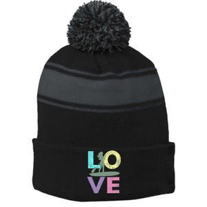 Top Fun Stand Up Paddle Board Love 2 Stripe Pom Pom Beanie