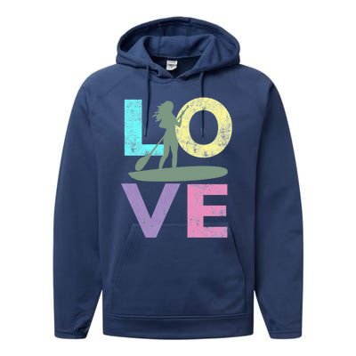 Top Fun Stand Up Paddle Board Love 2 Performance Fleece Hoodie