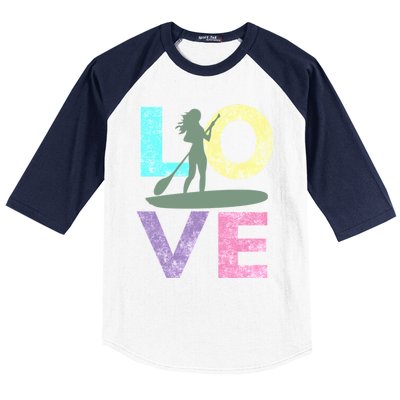 Top Fun Stand Up Paddle Board Love 2 Baseball Sleeve Shirt