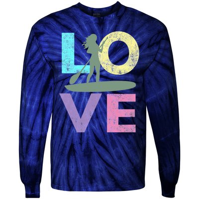 Top Fun Stand Up Paddle Board Love 2 Tie-Dye Long Sleeve Shirt