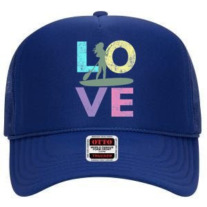 Top Fun Stand Up Paddle Board Love 2 High Crown Mesh Back Trucker Hat