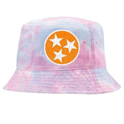 Tennessee Flag State Vintage Style Tie-Dyed Bucket Hat