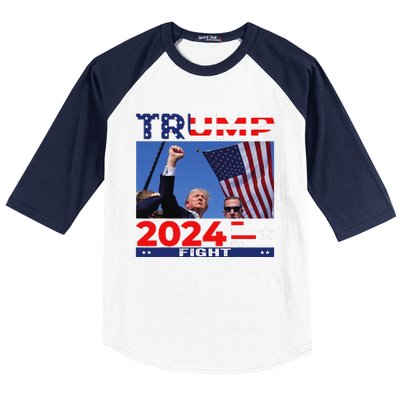 Trump Fight Shot 2024 Baseball Sleeve Shirt