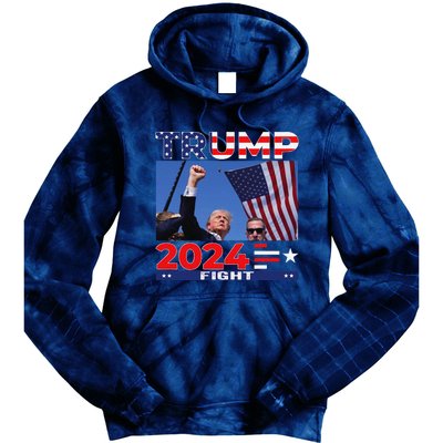 Trump Fight Shot 2024 Tie Dye Hoodie