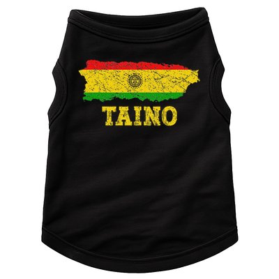 Taino Flag Symbol Puerto Rico Map Boricua Culture Boriken Doggie Tank