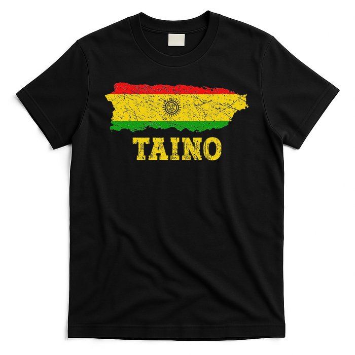 Taino Flag Symbol Puerto Rico Map Boricua Culture Boriken T-Shirt