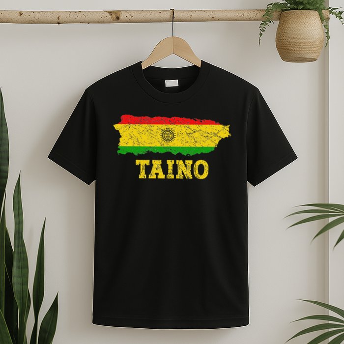 Taino Flag Symbol Puerto Rico Map Boricua Culture Boriken T-Shirt