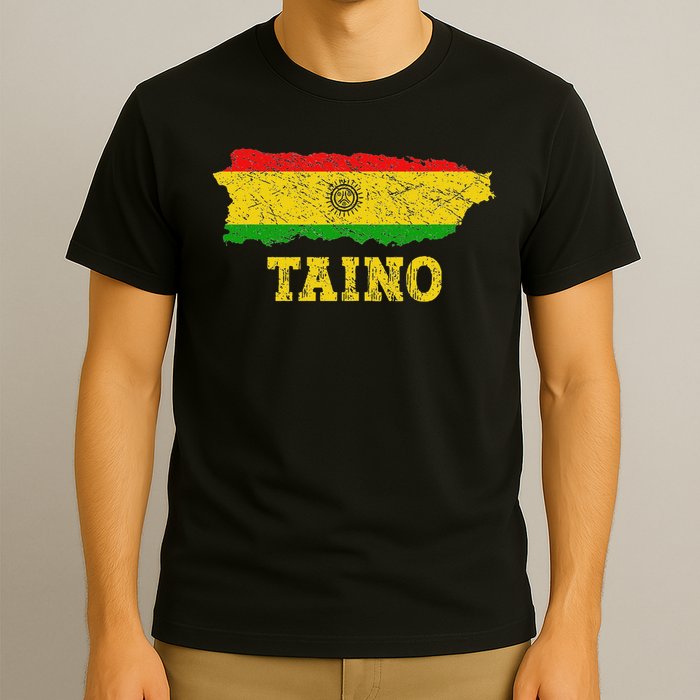 Taino Flag Symbol Puerto Rico Map Boricua Culture Boriken T-Shirt