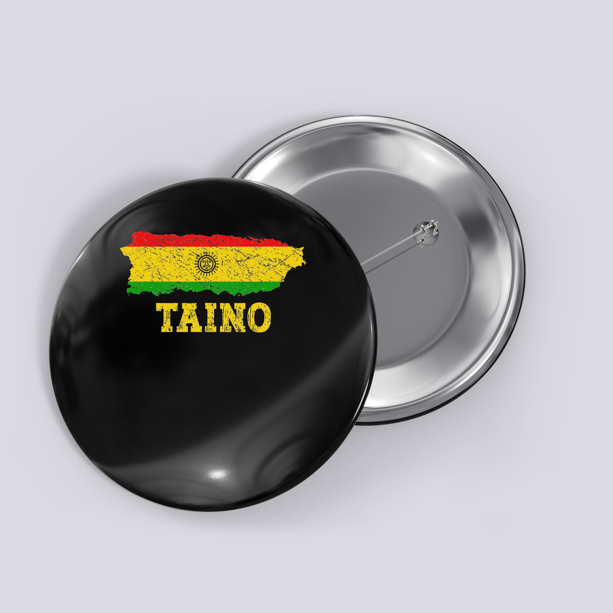 Taino Flag Symbol Puerto Rico Map Boricua Culture Boriken Button