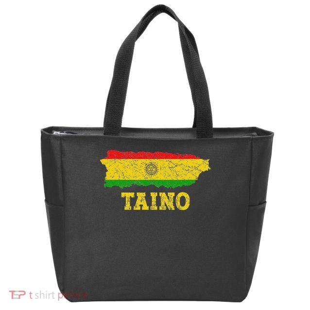 Taino Flag Symbol Puerto Rico Map Boricua Culture Boriken Zip Tote Bag