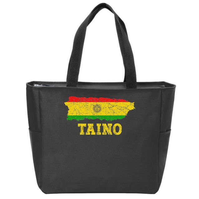 Taino Flag Symbol Puerto Rico Map Boricua Culture Boriken Zip Tote Bag