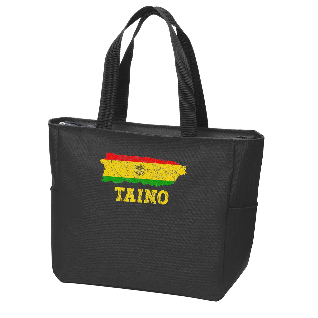 Taino Flag Symbol Puerto Rico Map Boricua Culture Boriken Zip Tote Bag