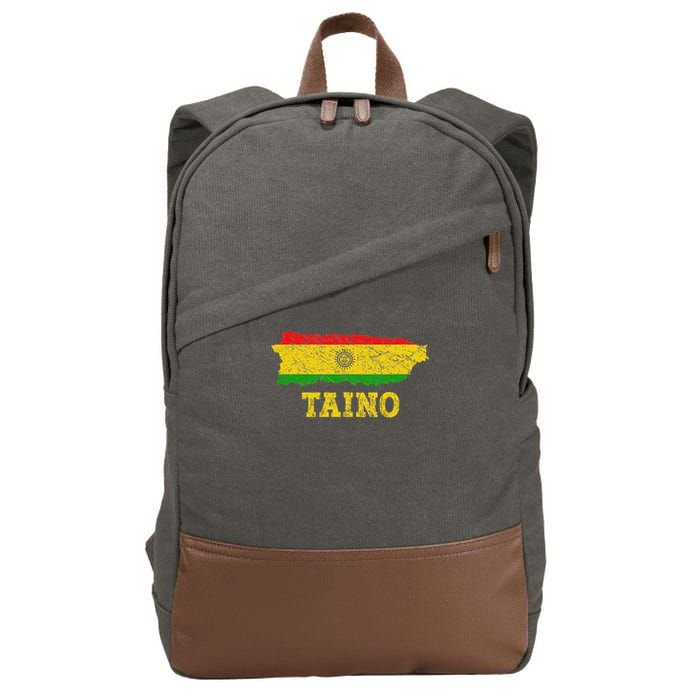 Taino Flag Symbol Puerto Rico Map Boricua Culture Boriken Cotton Canvas Backpack