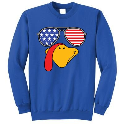 Turkey Face Sunglasses Usa Flag American Thanksgiving Cute Gift Sweatshirt