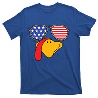 Turkey Face Sunglasses Usa Flag American Thanksgiving Cute Gift T-Shirt