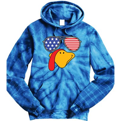 Turkey Face Sunglasses Usa Flag American Thanksgiving Cute Gift Tie Dye Hoodie