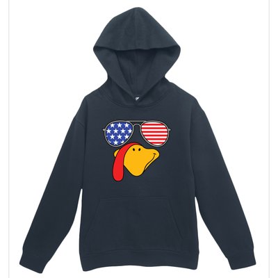 Turkey Face Sunglasses Usa Flag American Thanksgiving Cute Gift Urban Pullover Hoodie