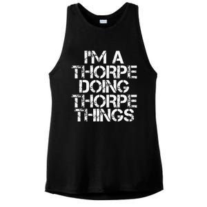 Thorpe Funny Surname Family Tree Birthday Reunion Gift Idea Ladies PosiCharge Tri-Blend Wicking Tank