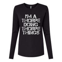 Thorpe Funny Surname Family Tree Birthday Reunion Gift Idea Womens Cotton Relaxed Long Sleeve T-Shirt