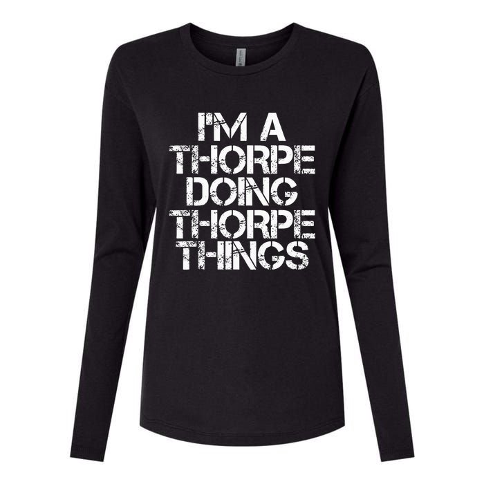 Thorpe Funny Surname Family Tree Birthday Reunion Gift Idea Womens Cotton Relaxed Long Sleeve T-Shirt