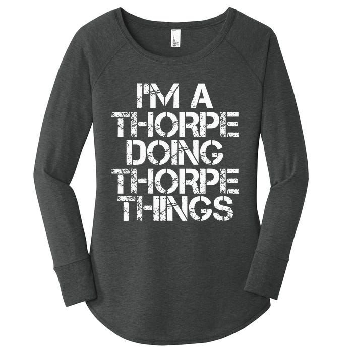 Thorpe Funny Surname Family Tree Birthday Reunion Gift Idea Women's Perfect Tri Tunic Long Sleeve Shirt