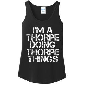 Thorpe Funny Surname Family Tree Birthday Reunion Gift Idea Ladies Essential Tank