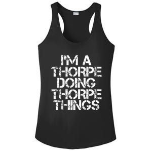 Thorpe Funny Surname Family Tree Birthday Reunion Gift Idea Ladies PosiCharge Competitor Racerback Tank