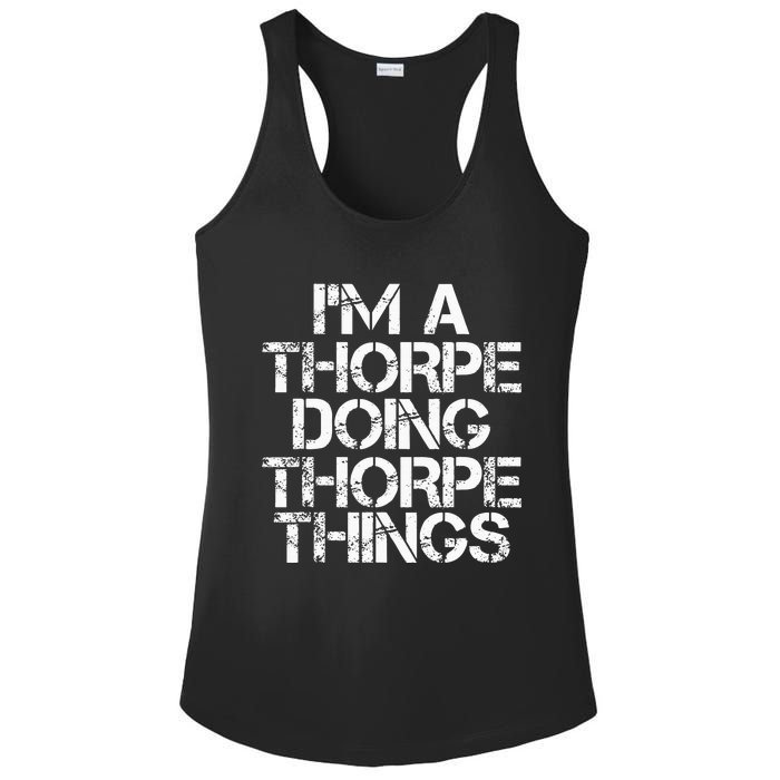 Thorpe Funny Surname Family Tree Birthday Reunion Gift Idea Ladies PosiCharge Competitor Racerback Tank