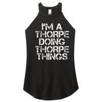 Thorpe Funny Surname Family Tree Birthday Reunion Gift Idea Women's Perfect Tri Rocker Tank