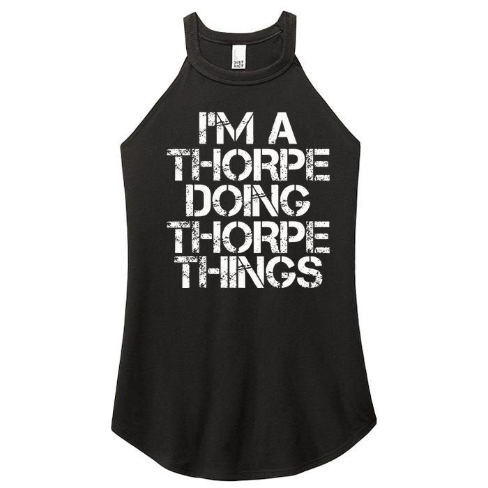 Thorpe Funny Surname Family Tree Birthday Reunion Gift Idea Women's Perfect Tri Rocker Tank