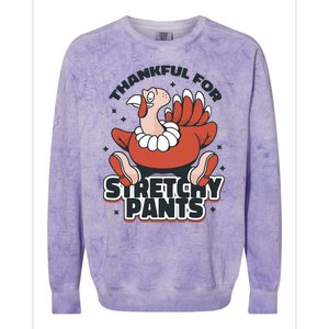 Thankful For Stretchy Pants Funny Turkey Colorblast Crewneck Sweatshirt